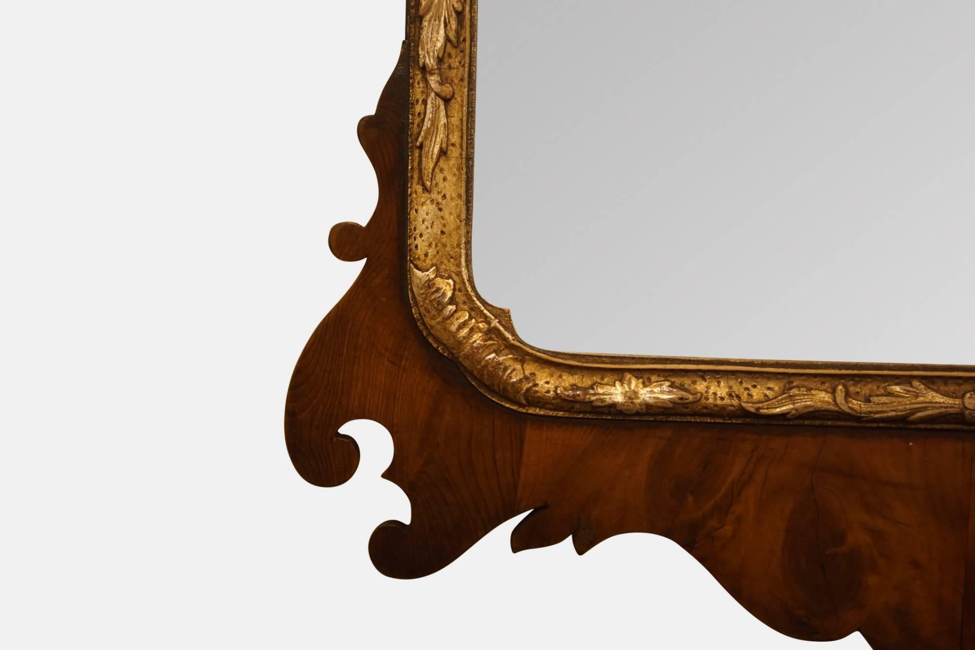A 19th century yew wood and silver gilt mirror,



circa 1880.
 