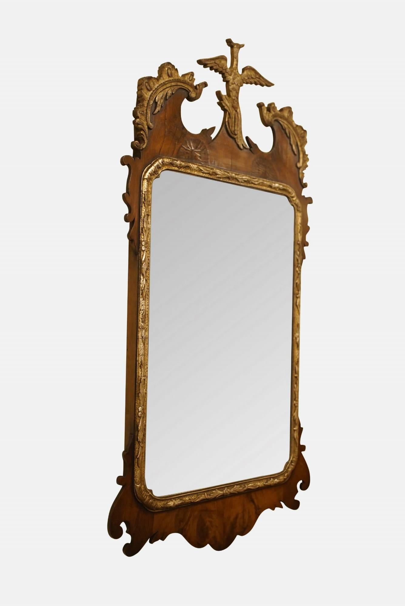 19th Century Yew Wood and Silver Gilt Mirror 1