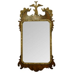19th Century Yew Wood and Silver Gilt Mirror