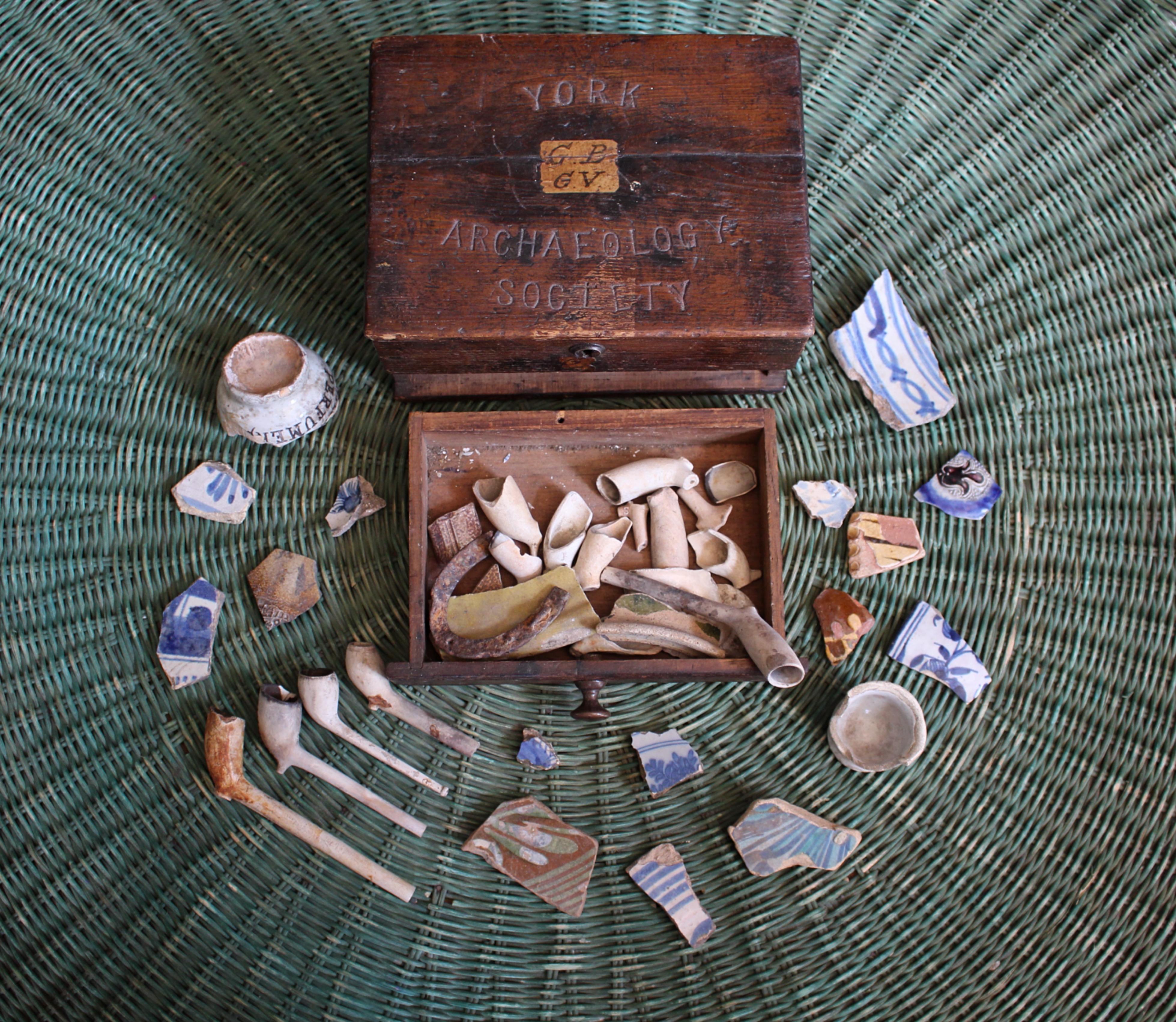 19. Jahrhundert York Archaeology Society Musuem Oak Collectors Box im Angebot 1