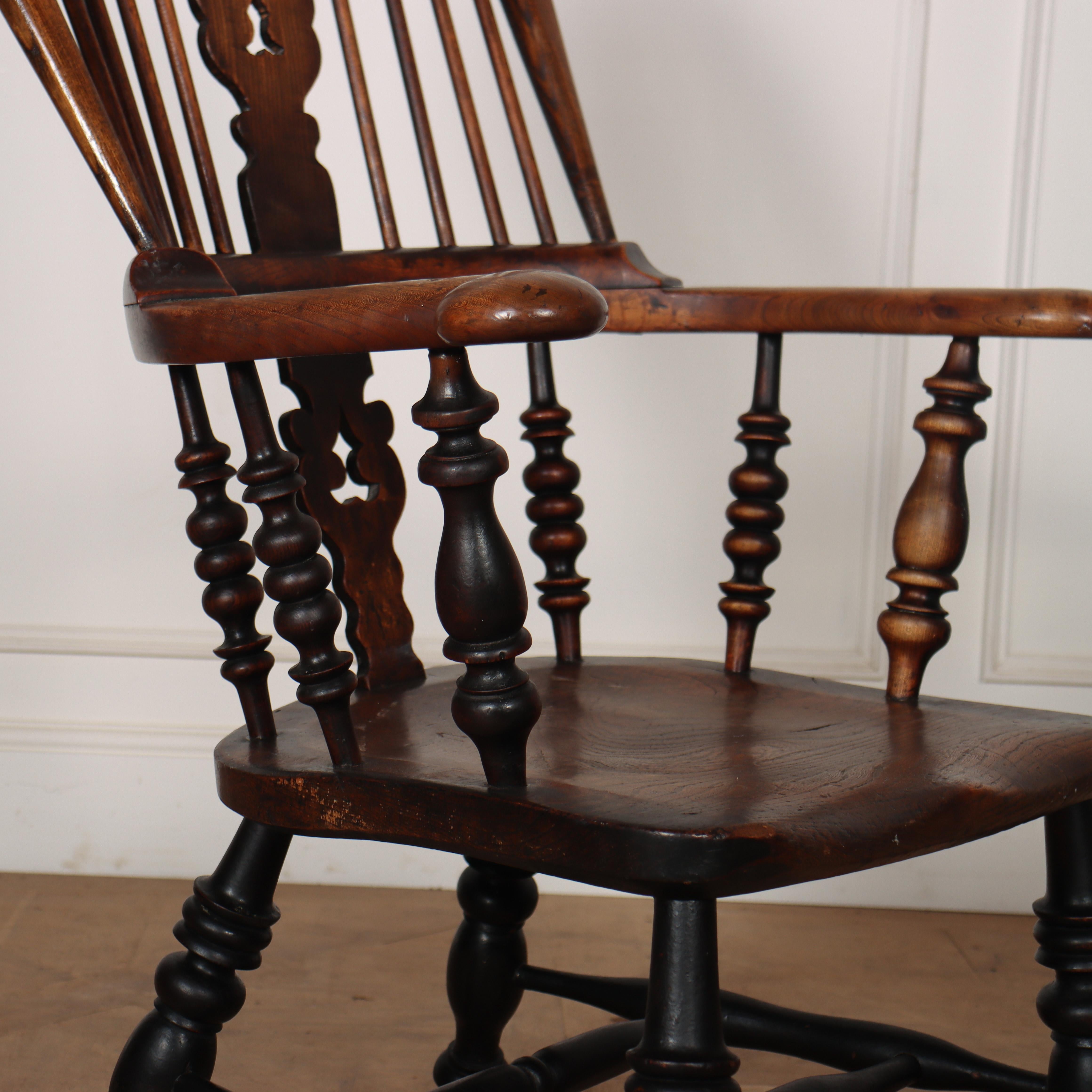 Beech 19th Century Yorkshire Windsor Chair For Sale