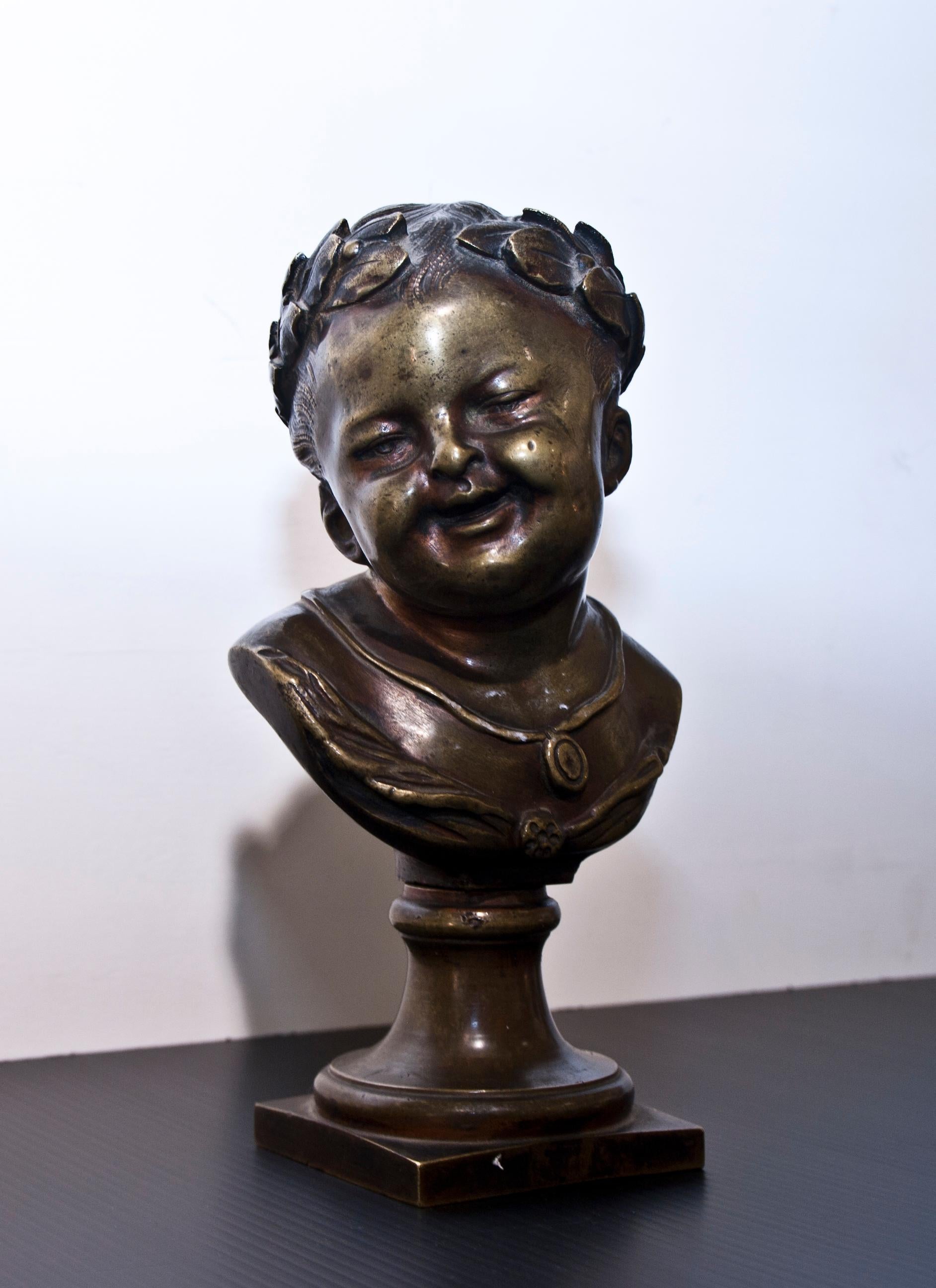Romain classique Buste de jeune empereur du 19ème siècle en vente