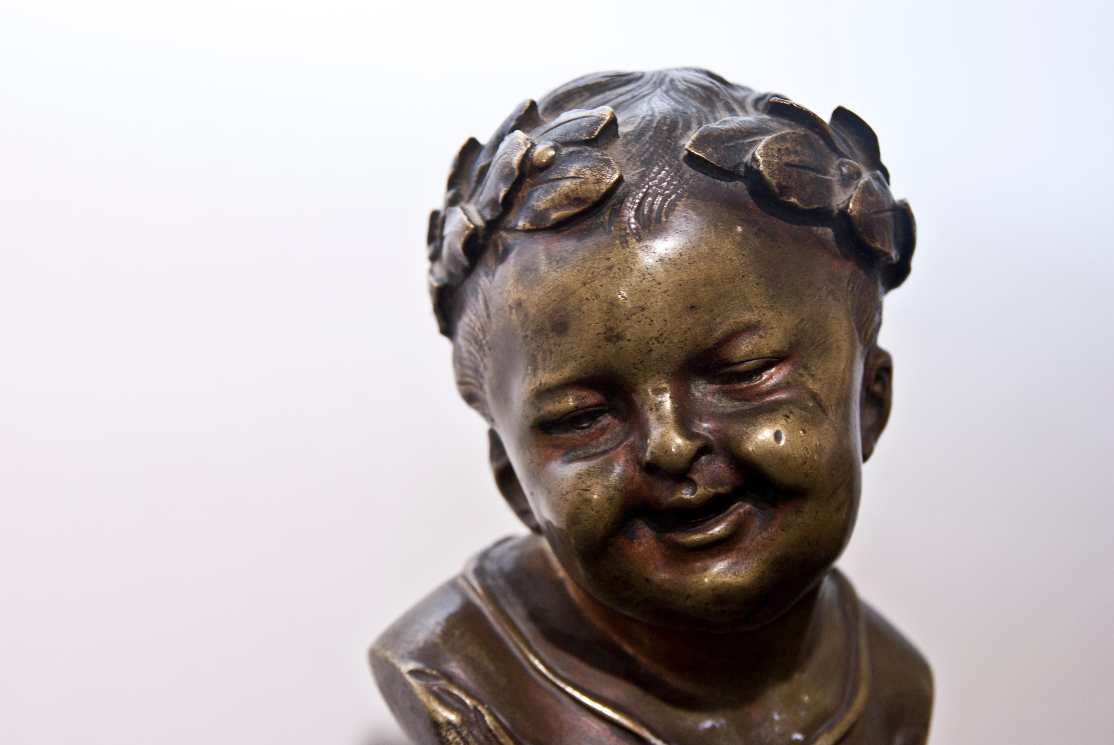 Buste de jeune empereur du 19ème siècle Bon état - En vente à Roma, IT