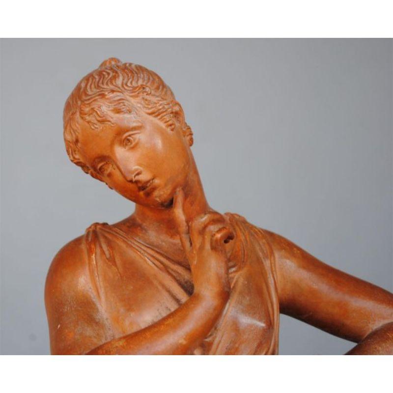 19th Century, Young Woman Draped Terracotta Lacour Stamp For Sale 2