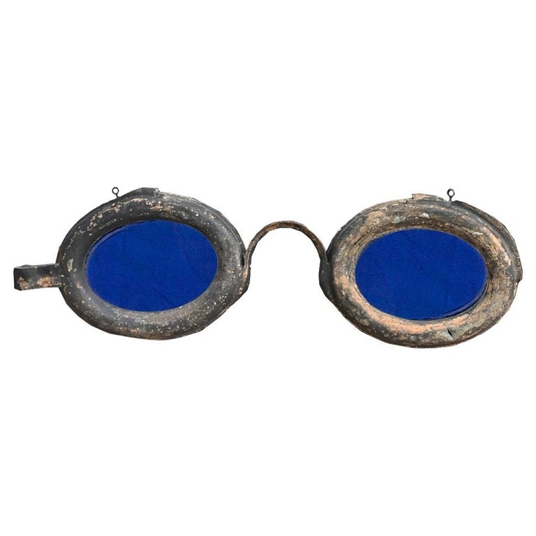 19th century zinc and glass optician trade sign For Sale at 1stDibs