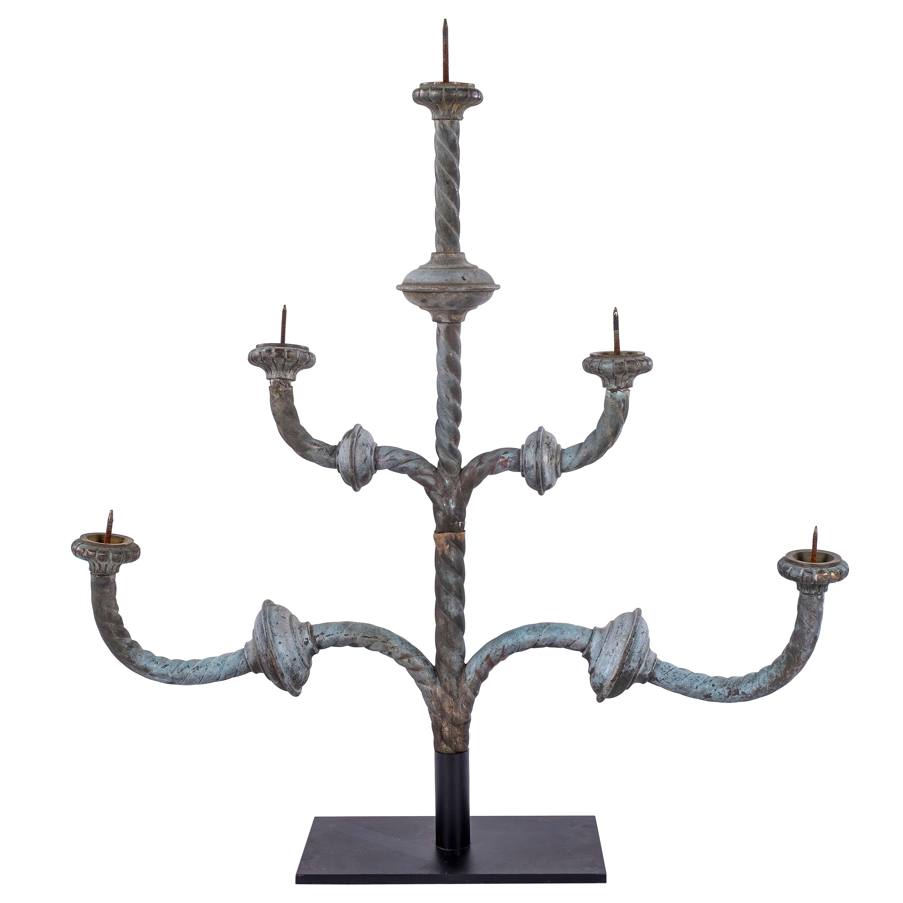 Candelabro in zinco del XIX secolo