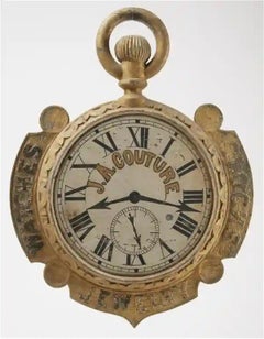 19th Century, Zinc Clock Trade Sign