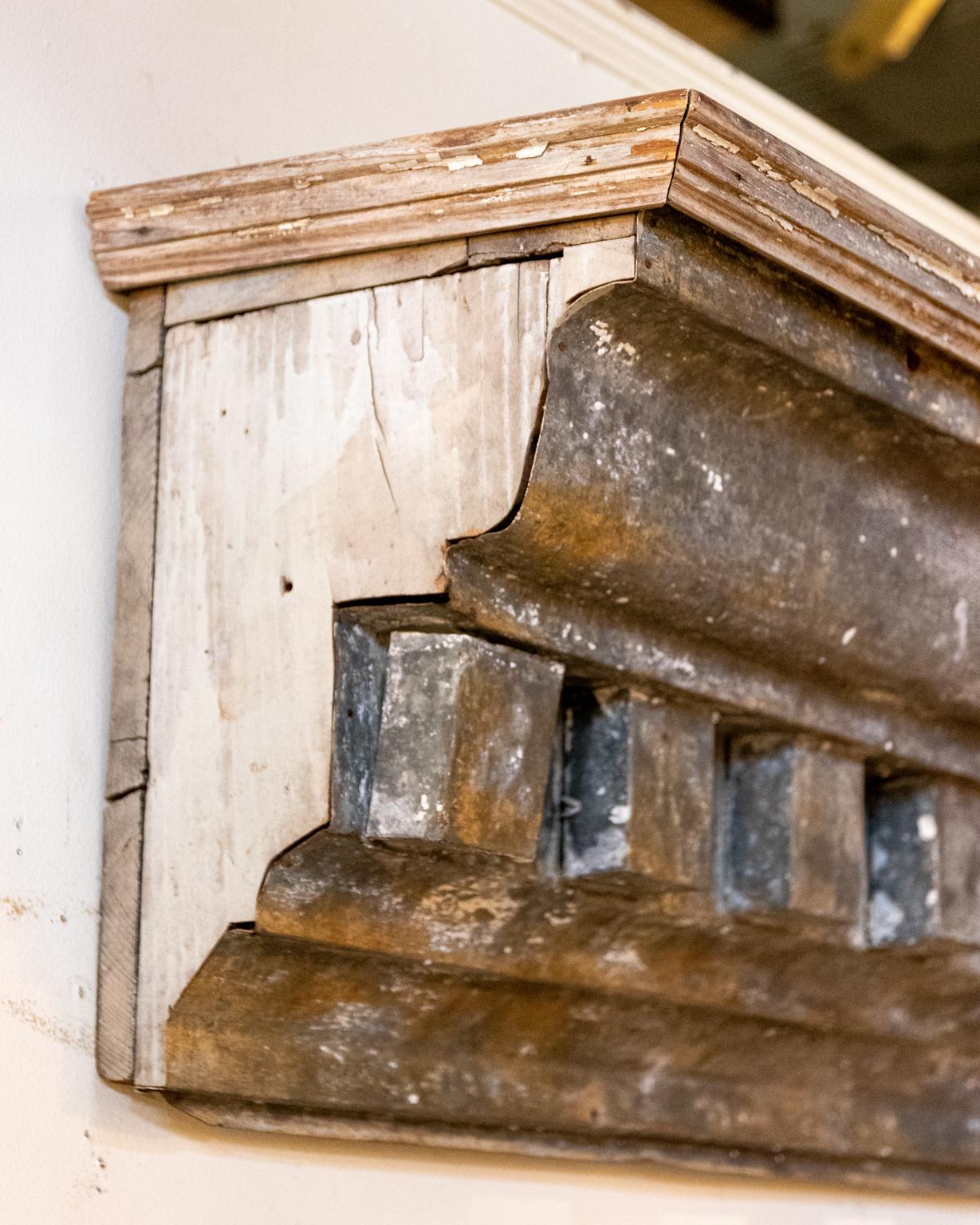 Neoclassical 19th Century Zinc Cornice Shelf For Sale