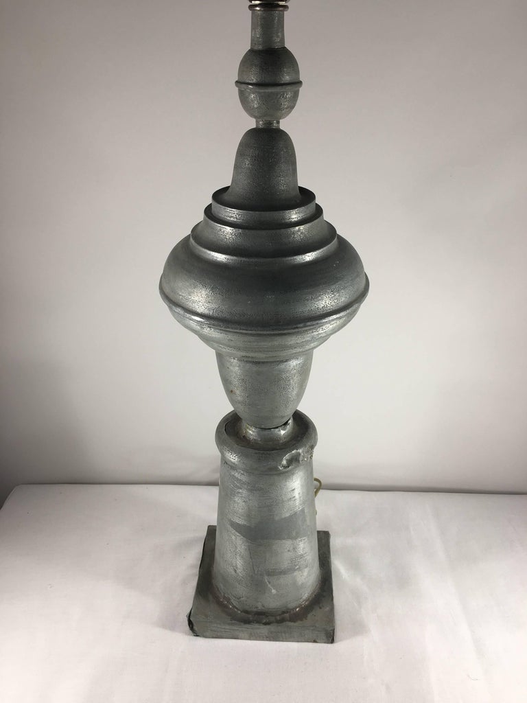 19th Century Zinc Finial Mounted as a Lamp For Sale at 1stDibs