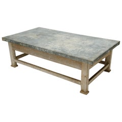 Antique 19th Century Zinc Top Coffee Table, France, circa 1860