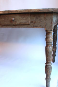 19th Century Zinc Top Farm Table