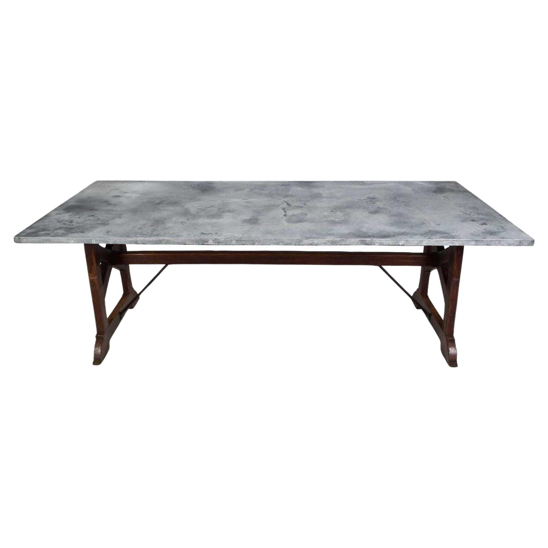 Antique French Zinc Top Potting Table at 1stDibs