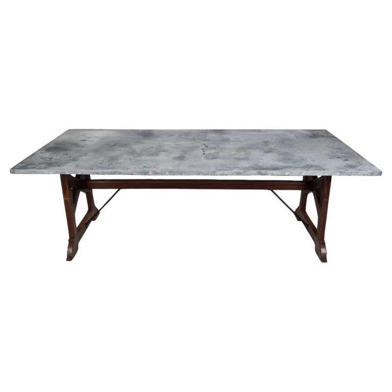19th Century Zinc Top Refectory Table For Sale at 1stDibs