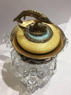 19th Century, Diamond, Ruby and Gilded Silver Faberge Style, Russian