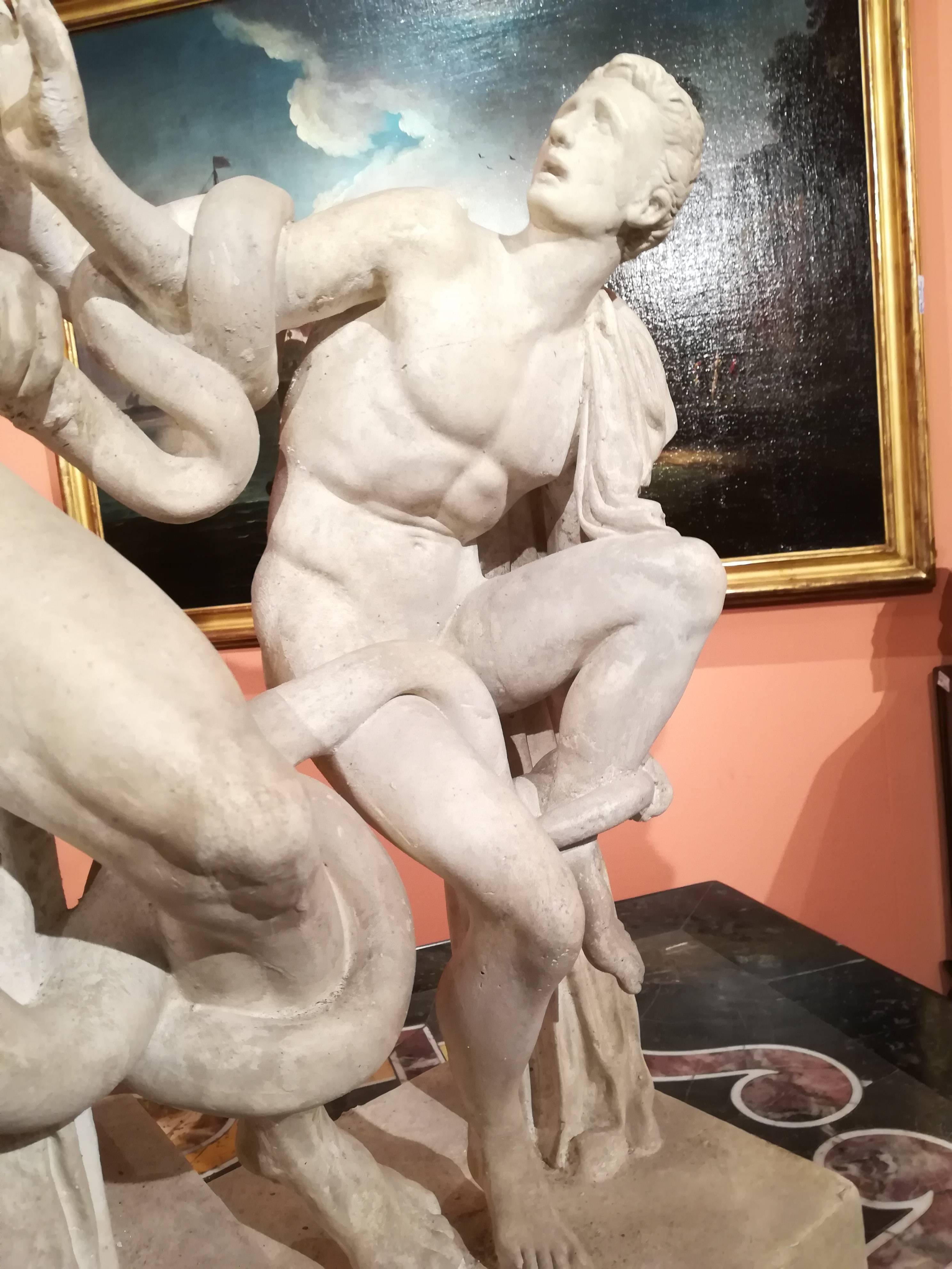 Classical Greek 19th Century, Sculpture Plaster Reproduction of the Greek Antique Laocoon Group For Sale
