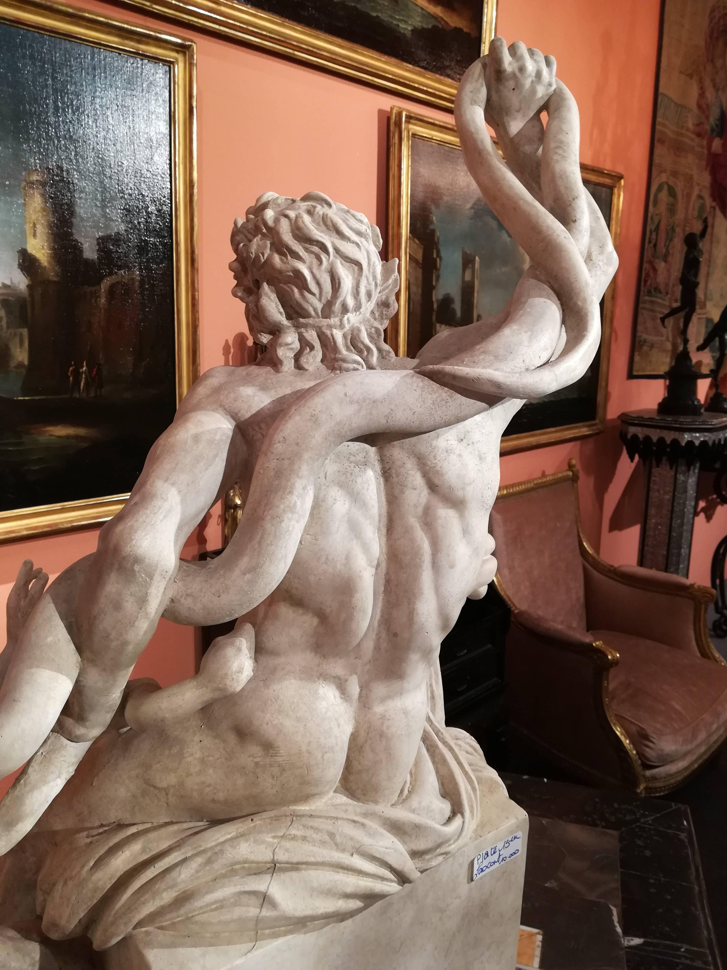 19th Century, Sculpture Plaster Reproduction of the Greek Antique Laocoon Group In Good Condition For Sale In Paris, FR