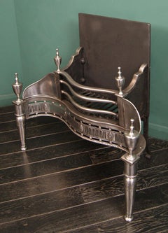 Restored Georgian Style Polished Steel Fire Grate, Circa 1880