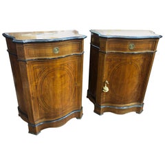 19th Century France Louis Philippe Cherry Ebony Inlaid Pair of Sideboards, 1840s