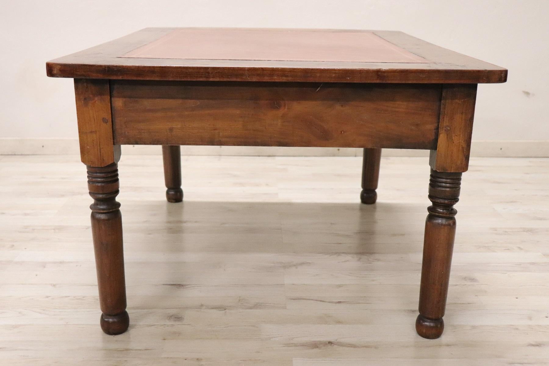 Mid-19th Century 19th Centuy Italian Antique Large Sofa Table or Coffee Table in Cherry Wood
