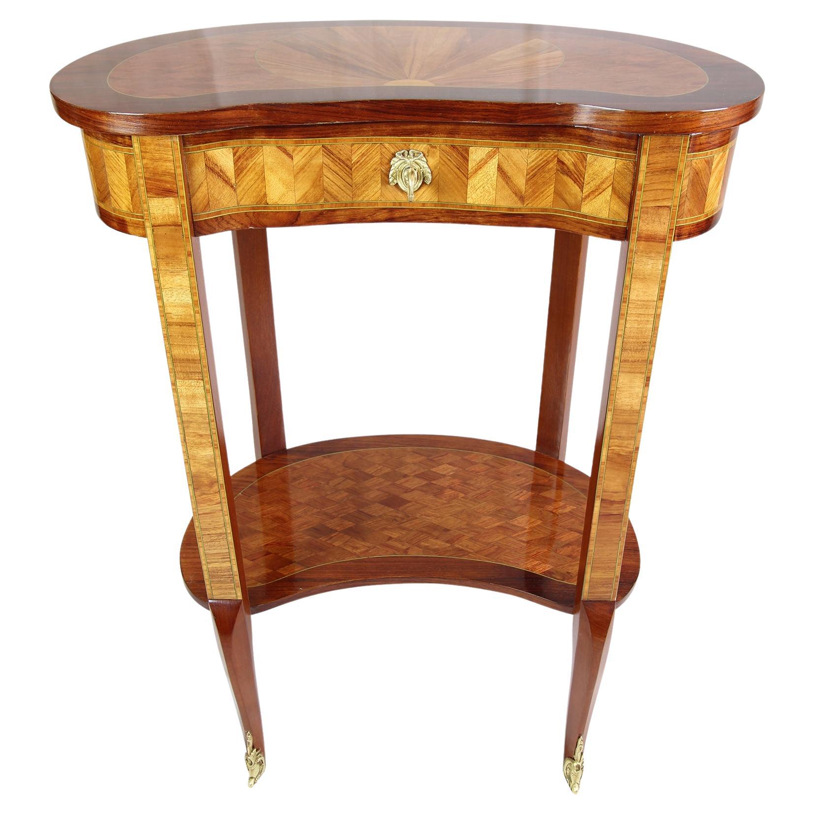 19th Cenurty Louis XV Style Marquetry Side Table For Sale