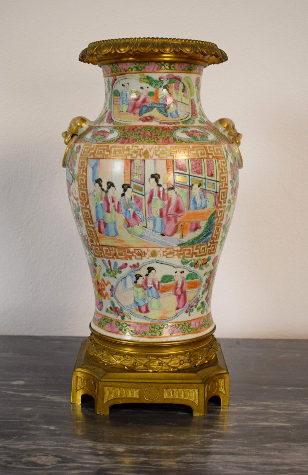 19th Chinese Canton Porcelain Vase with Polychrome and Gilt Decoration 7