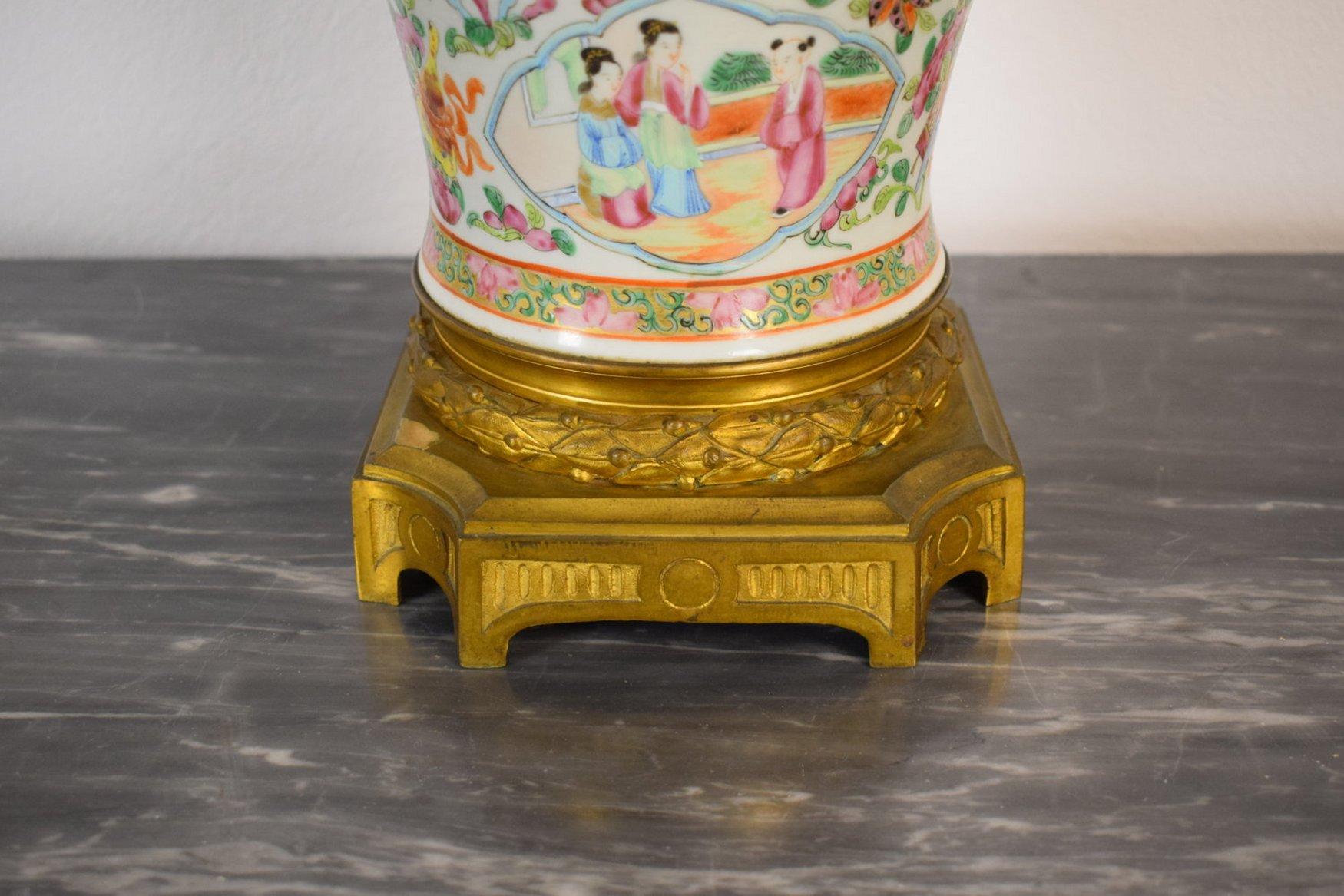 19th Chinese Canton Porcelain Vase with Polychrome and Gilt Decoration 2