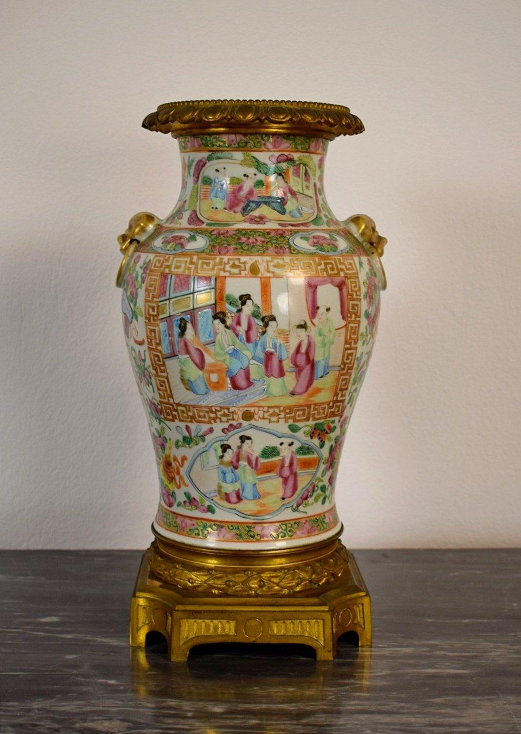 19th Chinese Canton Porcelain Vase with Polychrome and Gilt Decoration 3