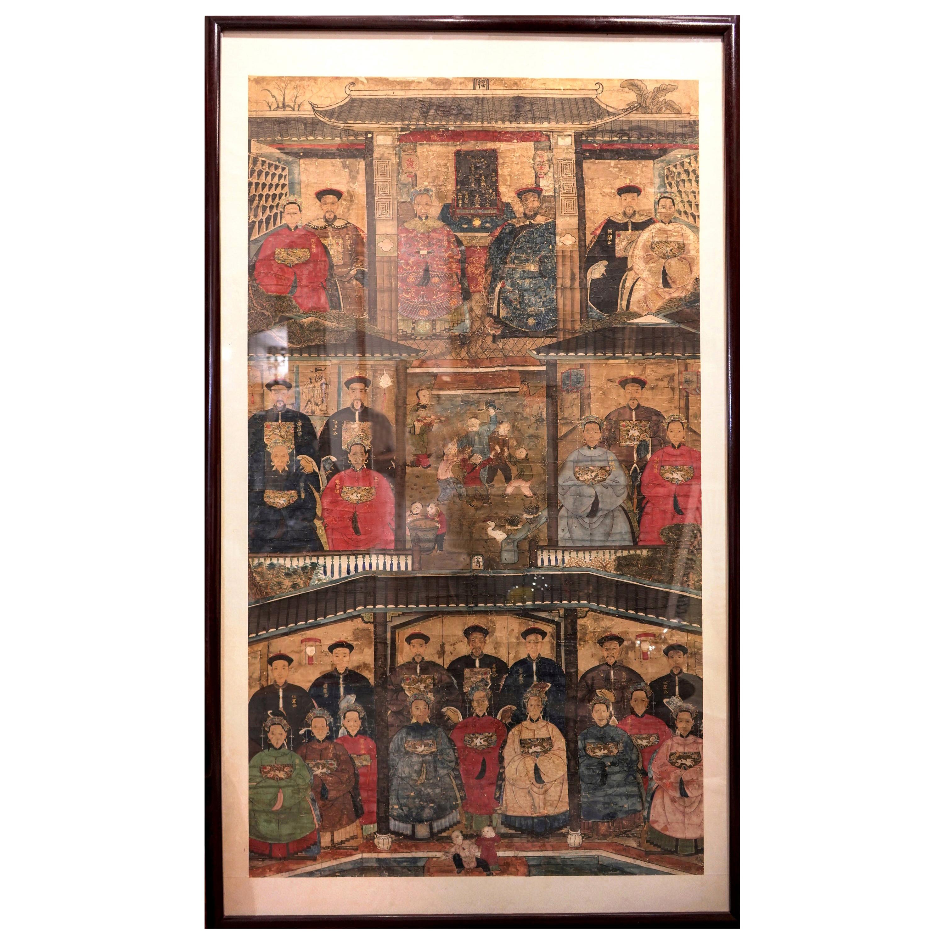 19th Chinese Guan Xu Drawing on Paper, "Ancestors"