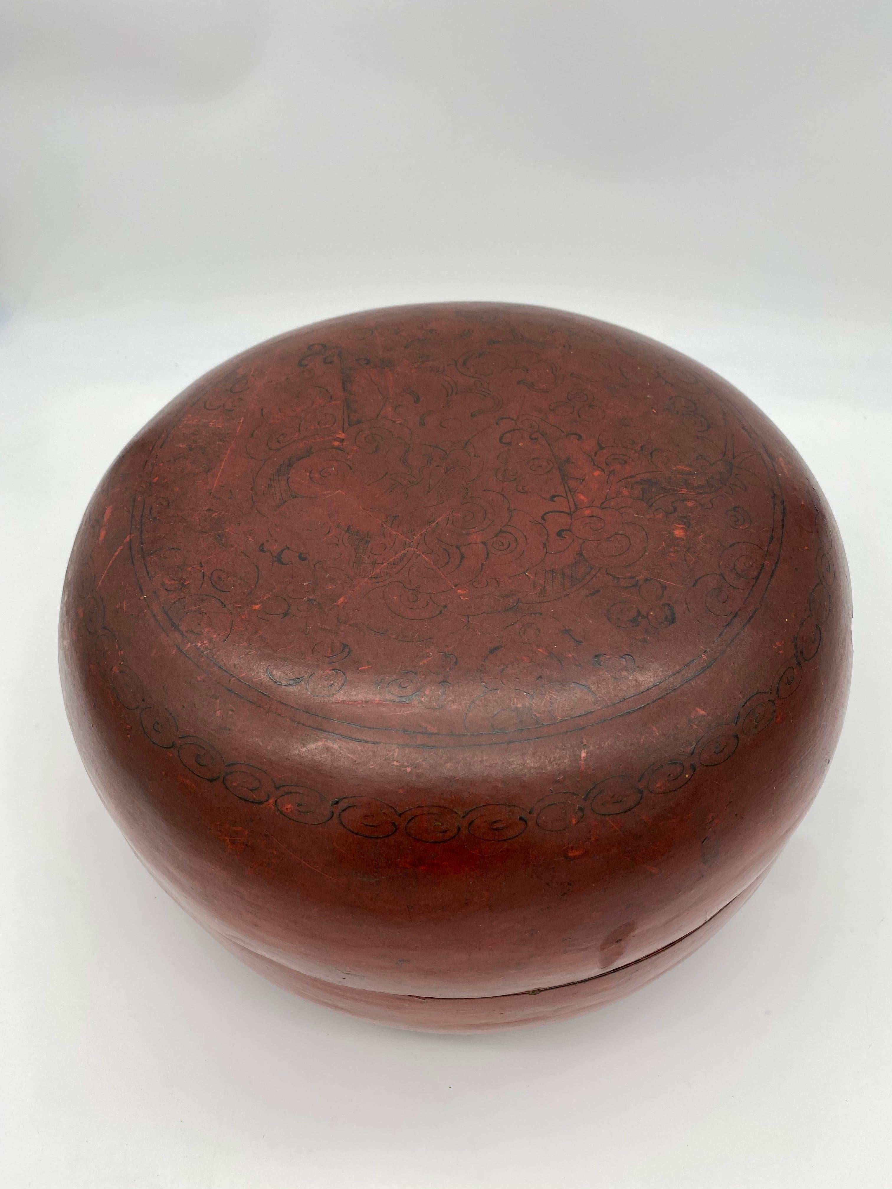 19th Century Chinese Red Lacquer Box For Sale 3