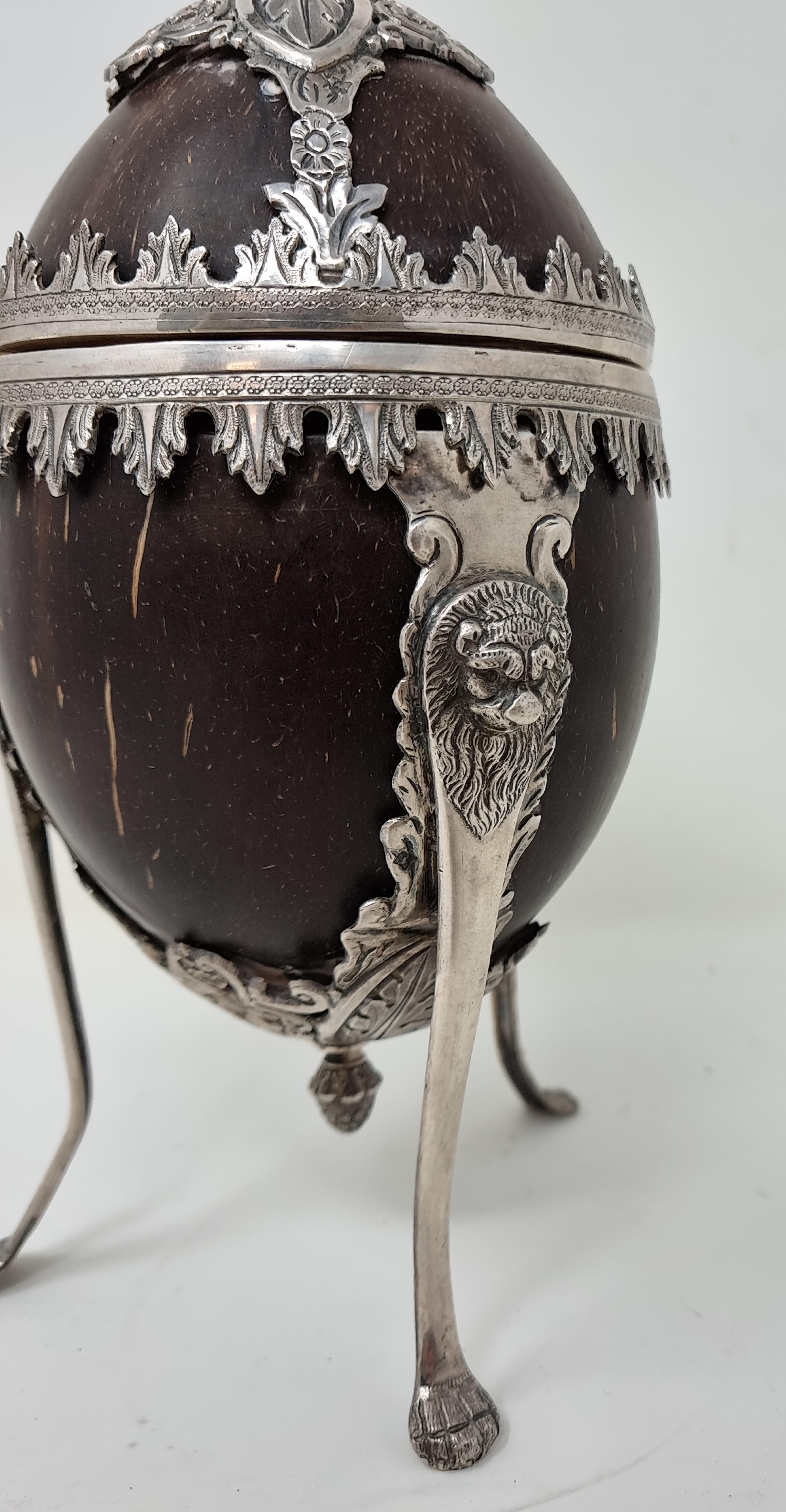 Silver 19th Century Coconut Cup For Sale