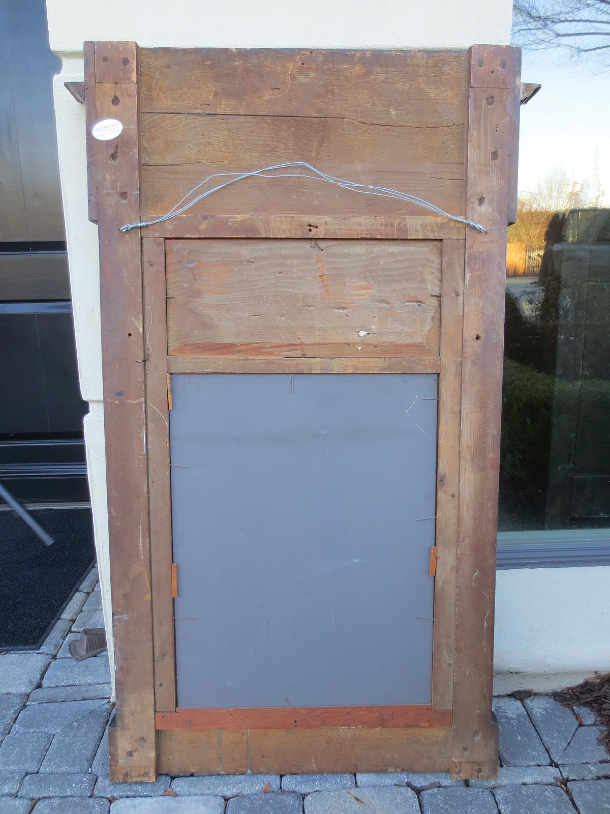 19th Century 19th Continental Walnut Eglomise Mirror For Sale