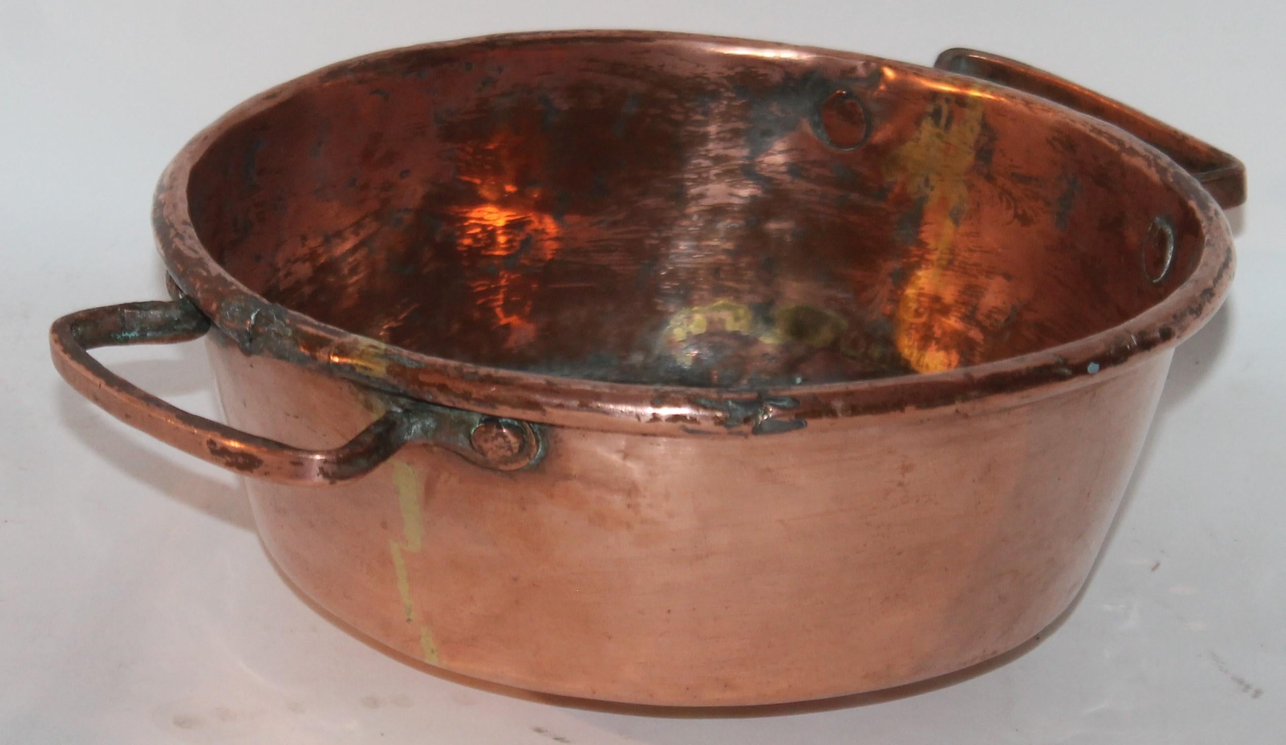 Adirondack 19th Century Copper Strainer with Handles