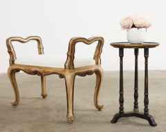 19th Country French Provincial Painted Bench or Footstool