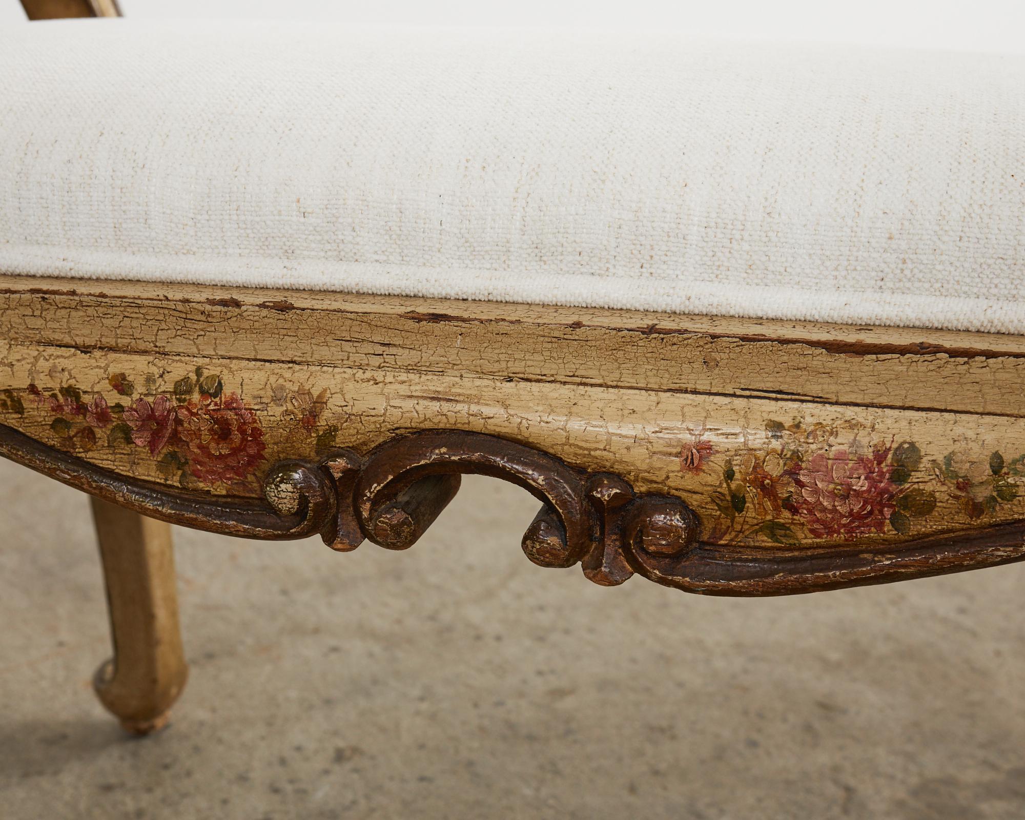 19th Country French Provincial Painted Bench or Footstool For Sale 3