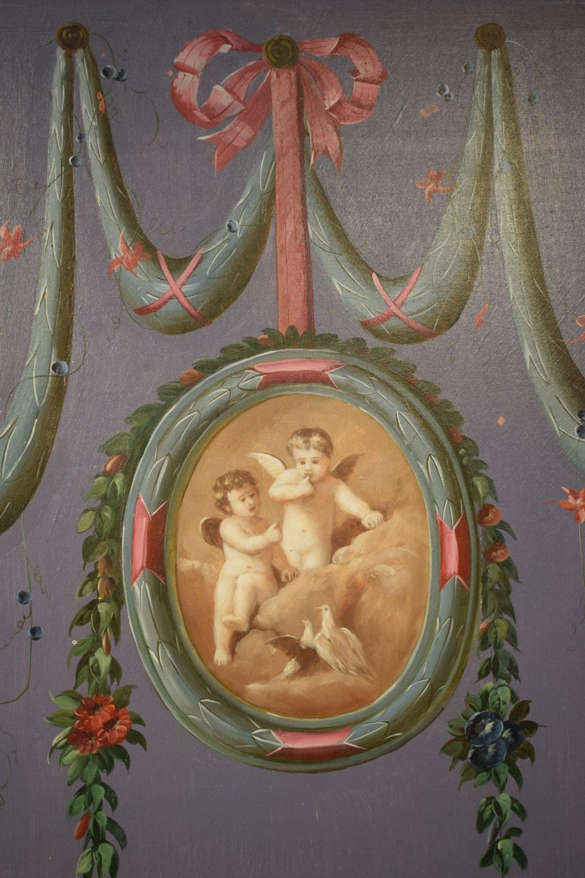 19th Century, Couple of Oil on Canvas Italian Neoclassical Style Paintings 8