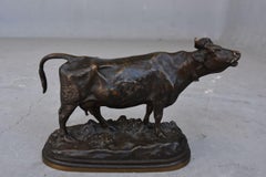 19th Cow with Horns Animal Bronze