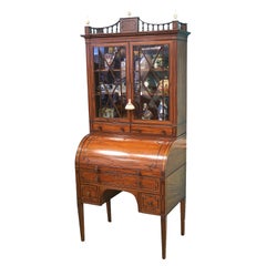 19th Ct. English Regency Mahogany Bookcase / Desk with Fitted Interior