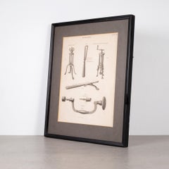 19th-Early 20th c. Framed Surgical Instruments Lithographs