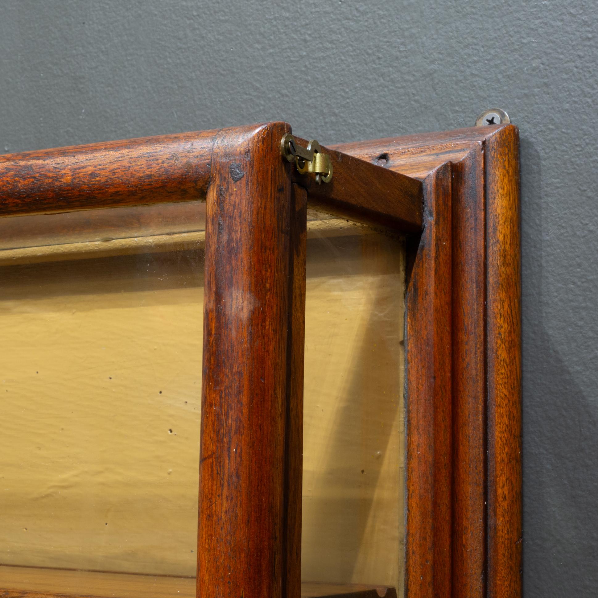 Glass 19th/Early 20th c. Mercantile Wall Mount Cabinet c.1880-1920 For Sale