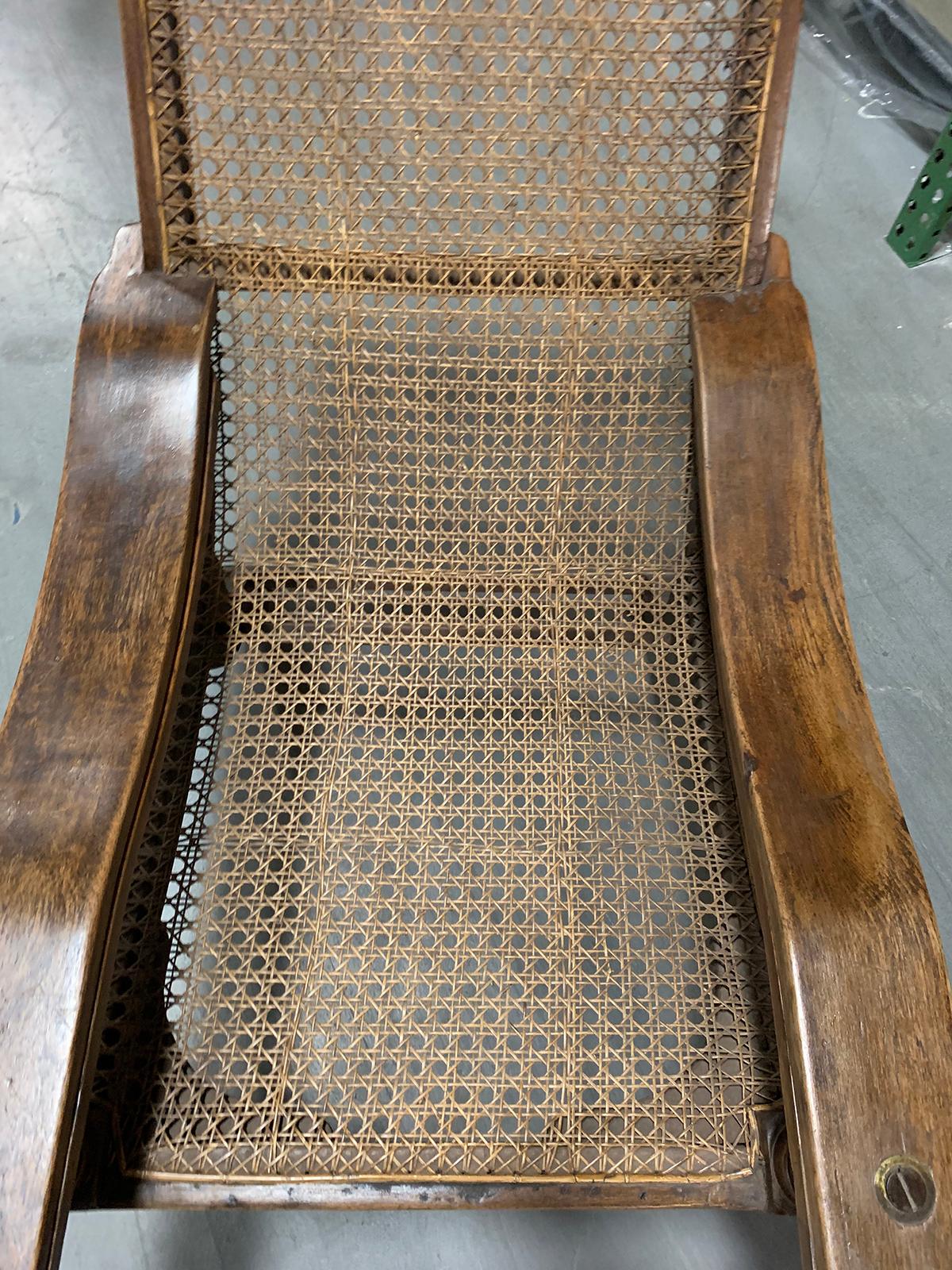 19th-Early 20th Century Anglo-Caribbean Caned Planters Chair with Leg Stretchers 8