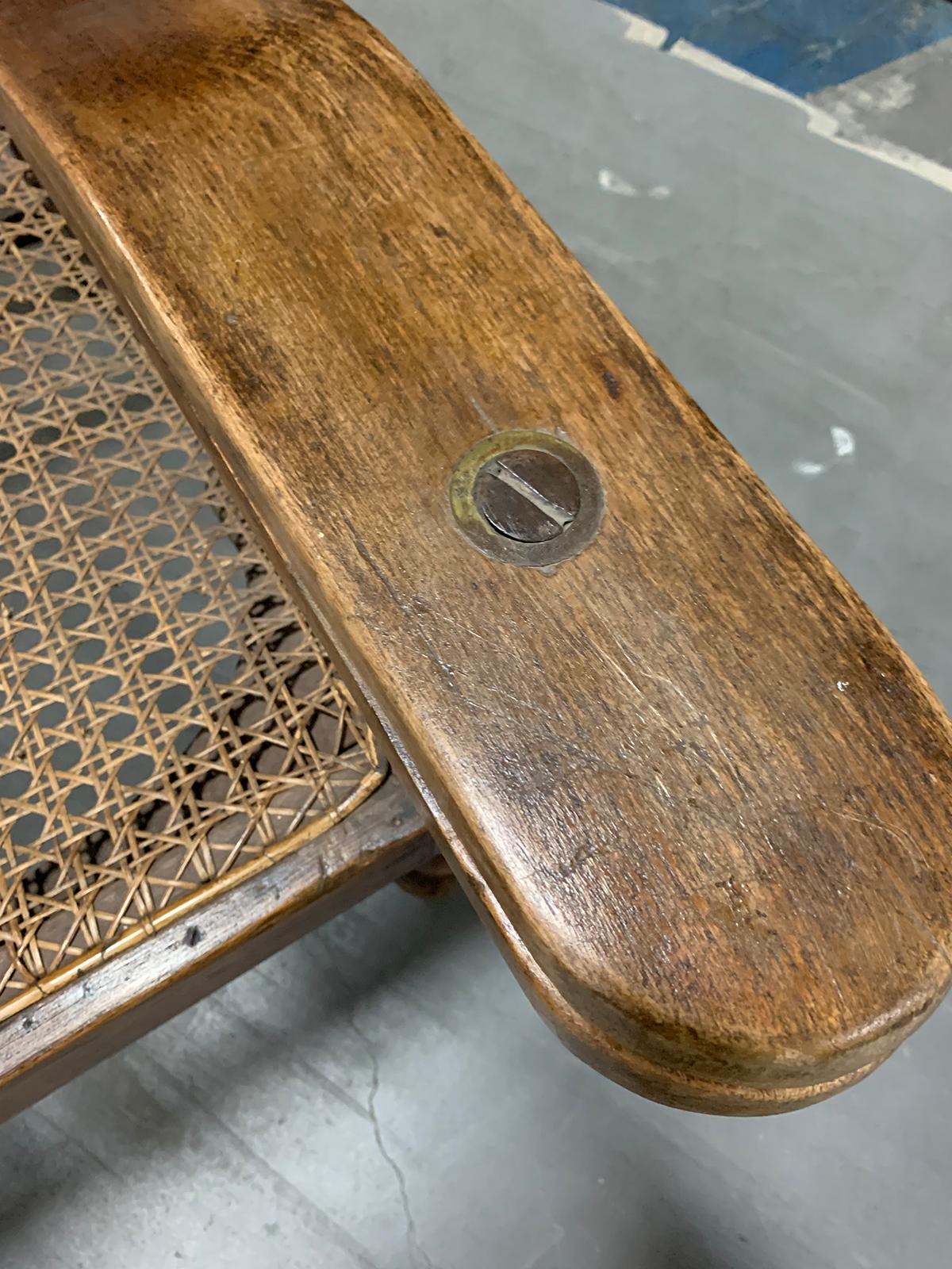 19th-Early 20th Century Anglo-Caribbean Caned Planters Chair with Leg Stretchers 10