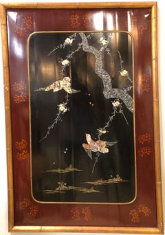 tenture murale en panneau de laque chinoise du 19e et début du 20e siècle