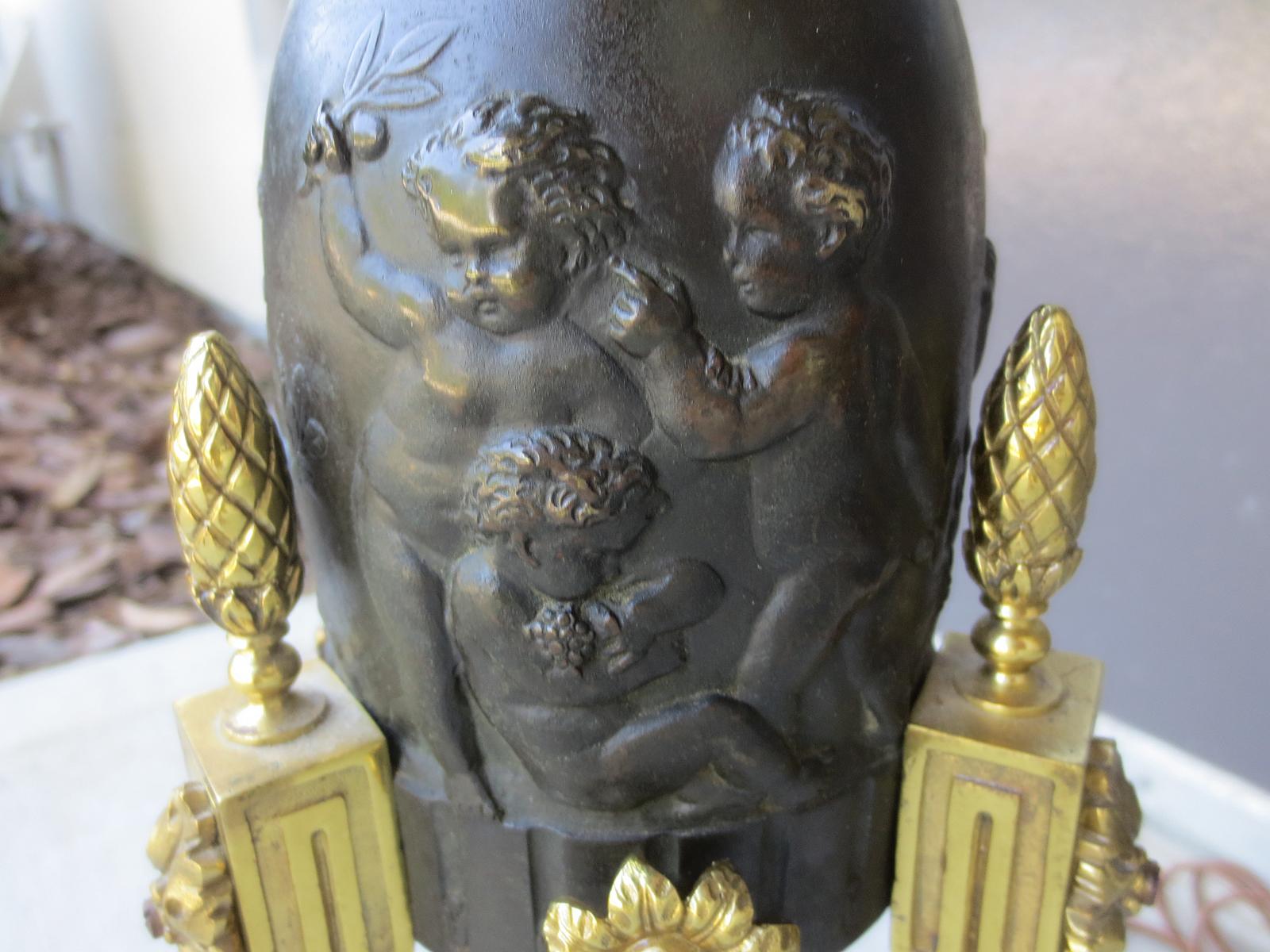 19th-Early 20th Century French Marble and Gilt Bronze Lamp 1