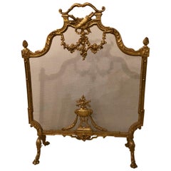 Vintage 19th-Early 20th Century Louis XVI Style Bronze Firescreen