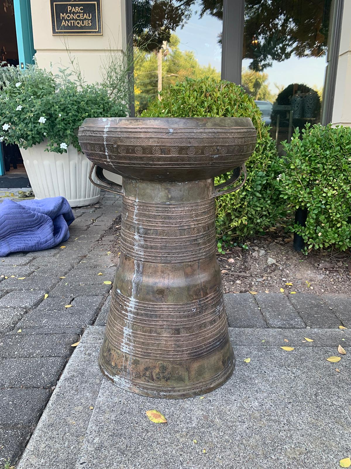 19th-early 20th century metal rain drum.