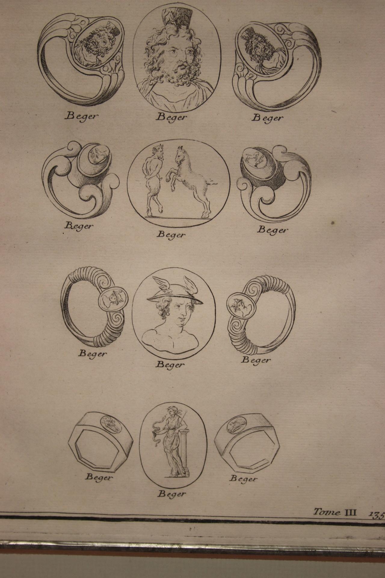 Stamp-Ringe aus einem Lehrbuch aus der 19. Auflage (Glas) im Angebot