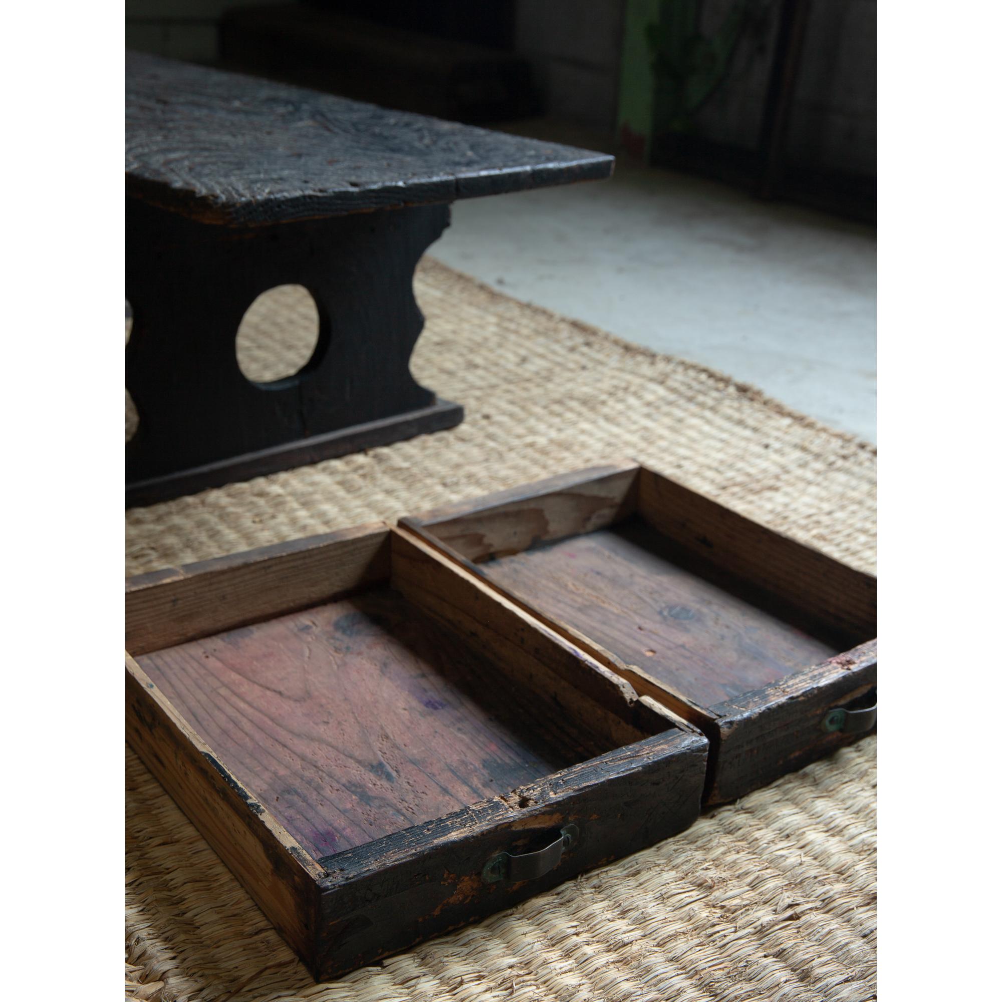 1860s Edo Japanese antique wabi sabi urushi low writing desk primitive tea table 9