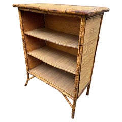 Used 19th English Bamboo Book Shelf