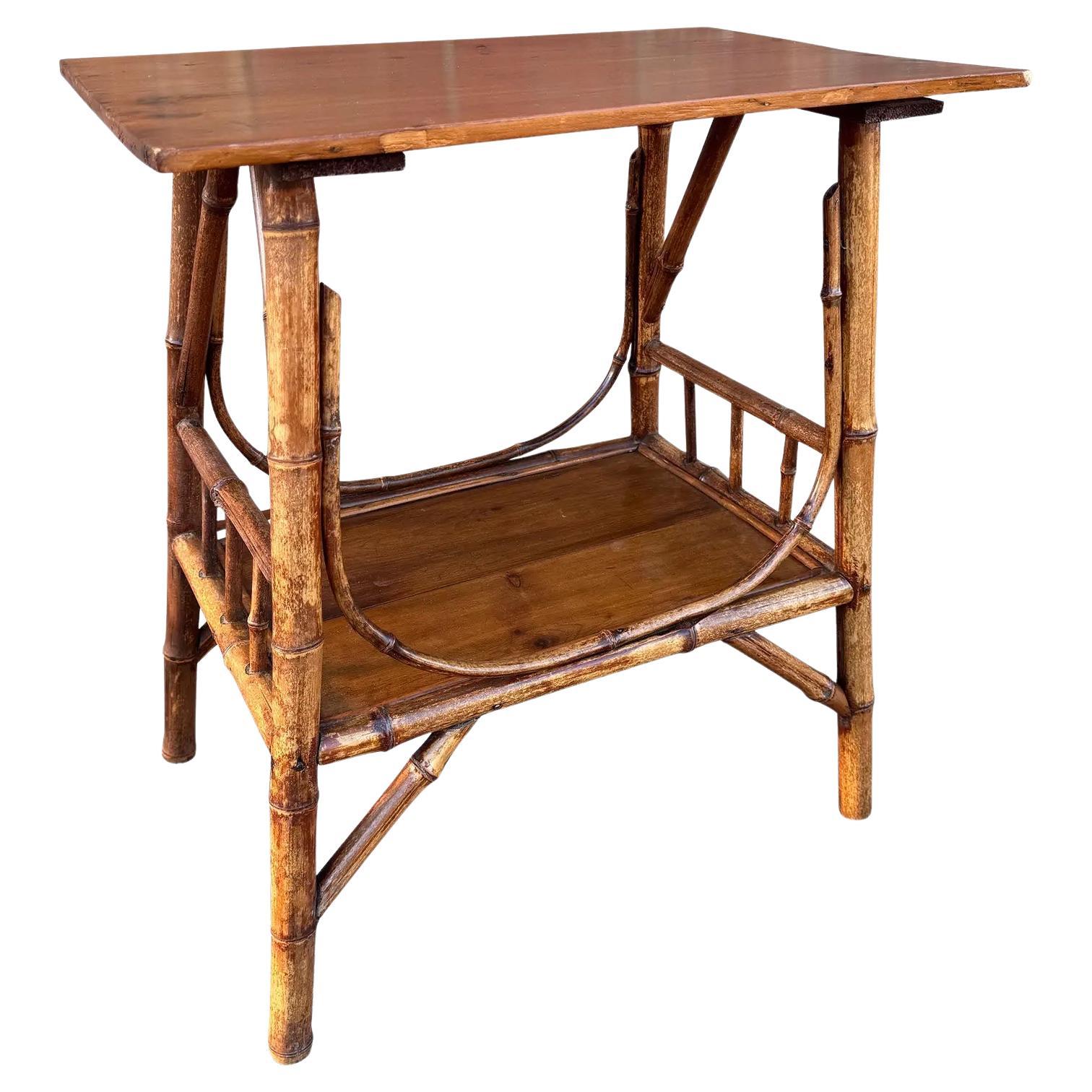 19th English Bamboo Side Table