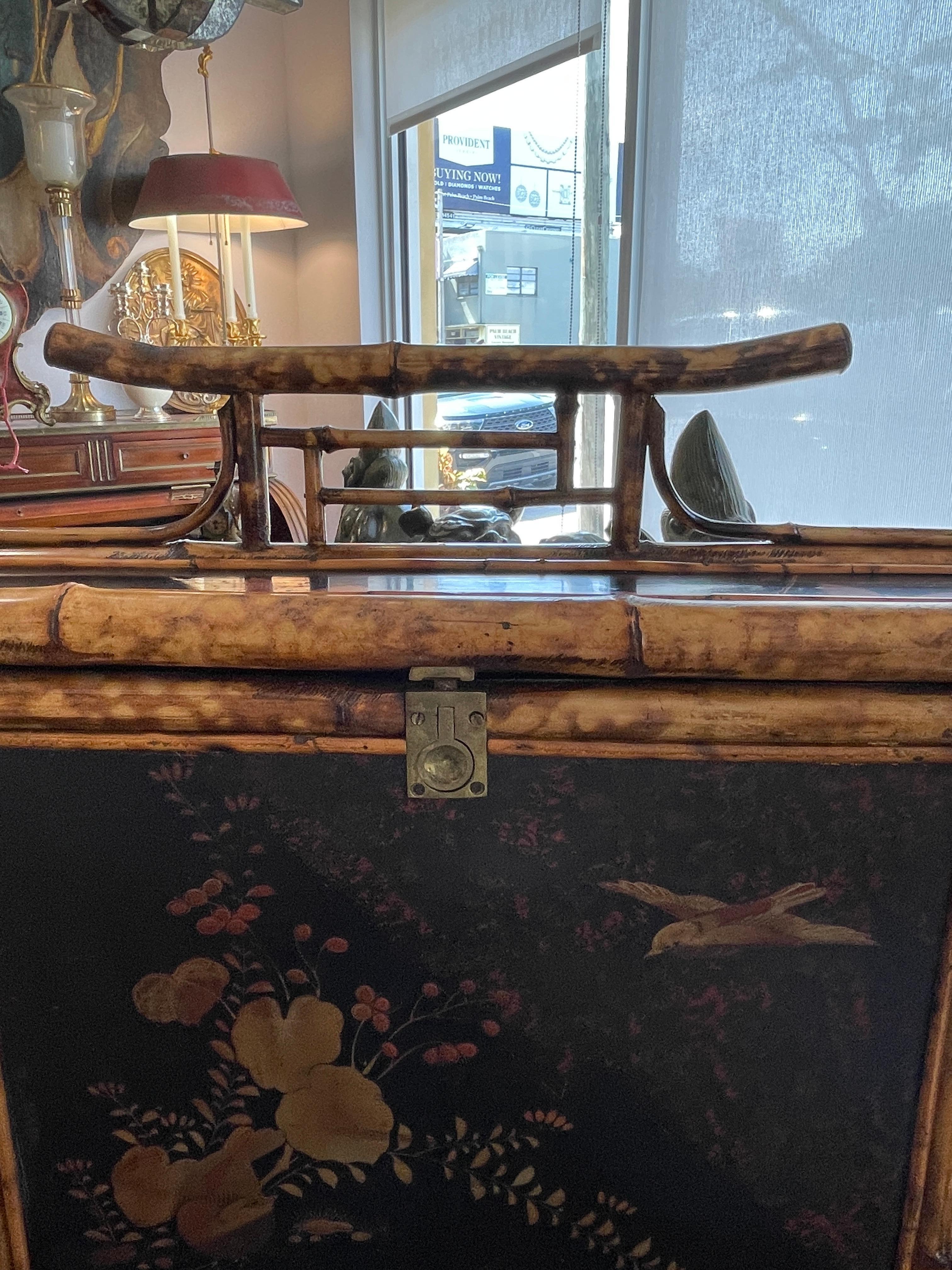 19Th. English Colonial Tortoiseshell Bamboo  & Lacquer Drop-Front Desk 3